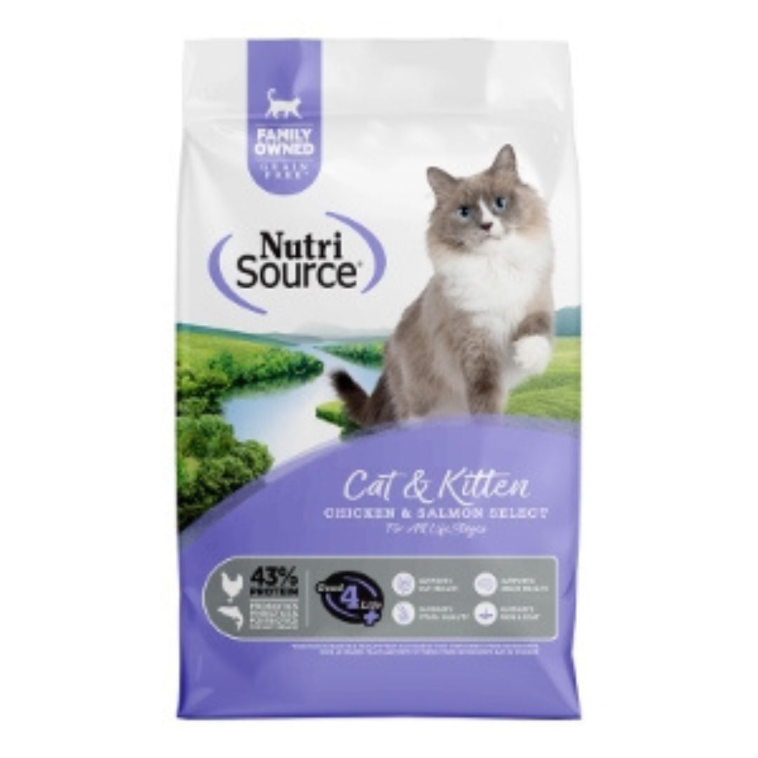 NutriSource Cat & Kitten Select Dry Cat Food Chicken & Salmon 4lb