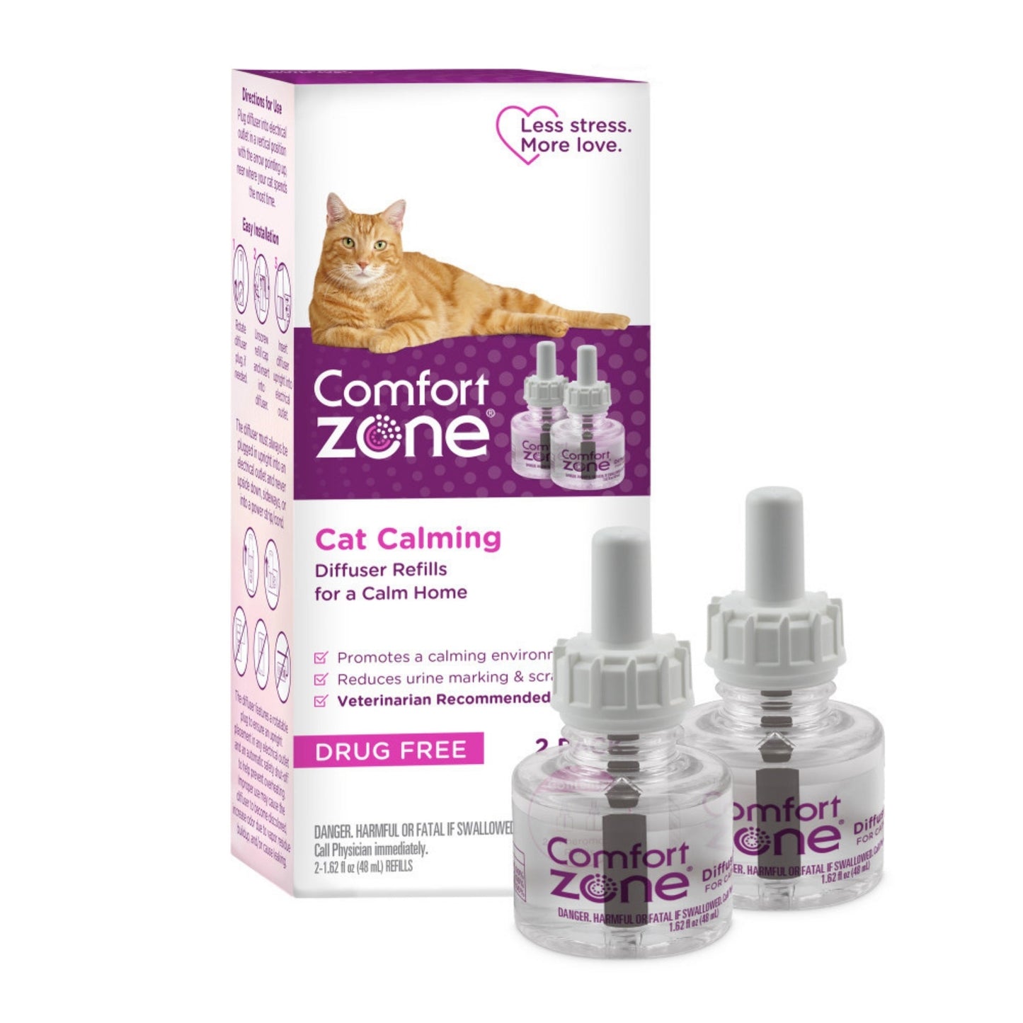 Comfort Zone Comfort Zone Cat Calming Diffuser Refills 1ea/2 pk, 48 ml, 60 Day Use